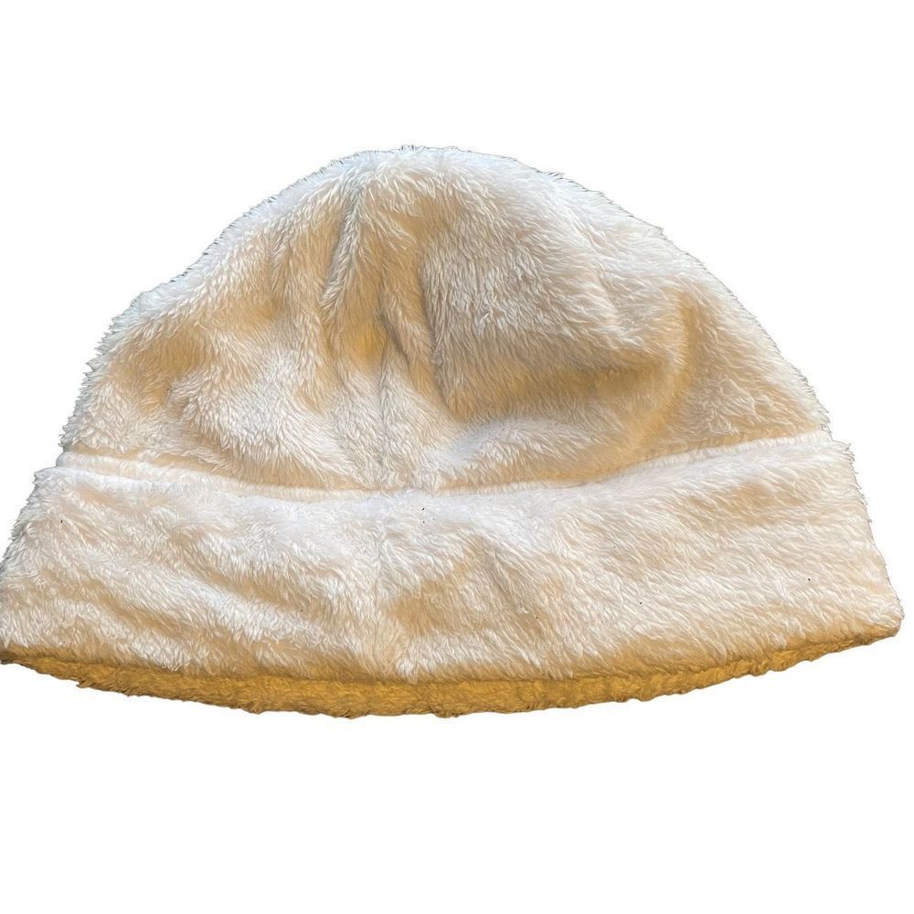 The North Face Denali white fuzzy Thermal Beanie girls